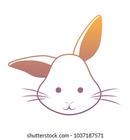 cute rabbit face icon over white background, colorful design vector illustration