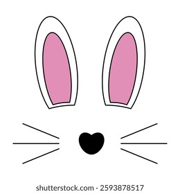Cute Rabbit face illustration vector