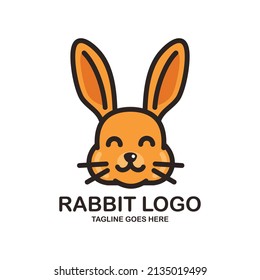 Cute Rabbit Face Logo Design Stock Vector (Royalty Free) 2135019499 ...