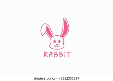 Cute Rabbit Face Logo Template for Sticker and Brand Identity Product