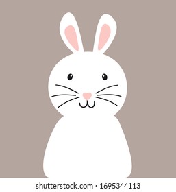 Cute Rabbit face, logo, vector illustration