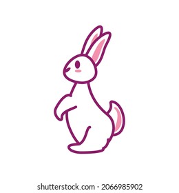 icono plano de conejo lindo aislado