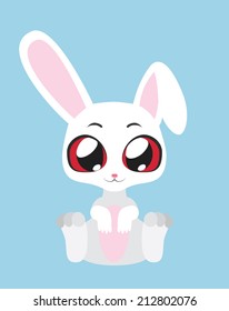 Cute Rabbit flat illustration art 