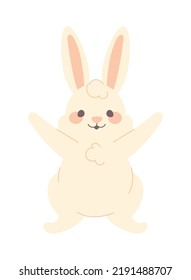 cute rabbit flat isolated icon