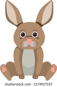 Cute rabbit in flat style isolated illustration