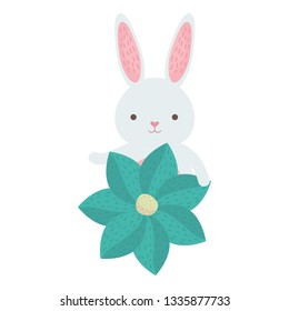 cute rabbit with flower character