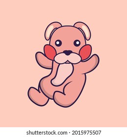 Cute rabbit is flying. Vector illustration