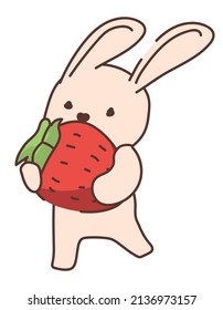 dibujos animados de conejo y fruta
