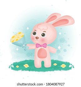 Cute rabbit in the garden.