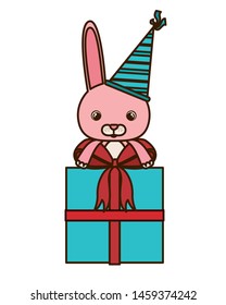 cute rabbit with gift box