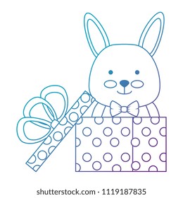 cute rabbit in gift character icon