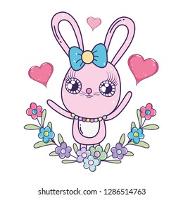 cute rabbit girl valentines day