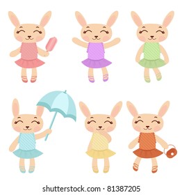 Cute rabbit girls set