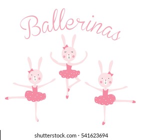 lindas niñas de conejo vectorial
