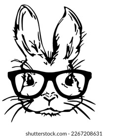 CUTE RABBIT GLASSES DECAL,CUTE BUNNY, RABBIT TSHIRT, BUNNY SHIRT