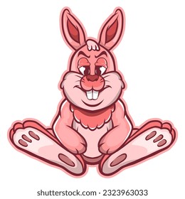 cute rabbit hand drawing cartoon mascot