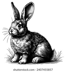 Cute rabbit hand drawn sketch. Vector illustration design.