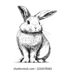 Cute rabbit hand drawn sketch.Vector illustration.