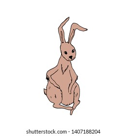 Cute rabbit. Hand drawn. Vector illustration.