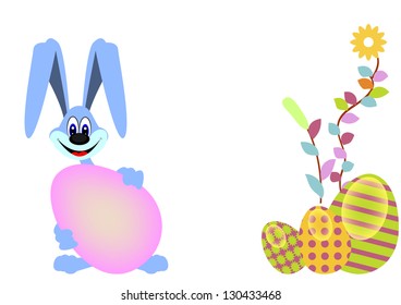 cute rabbit and happy easter