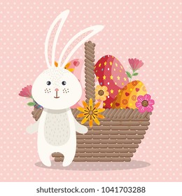 cute rabbit happy easter card