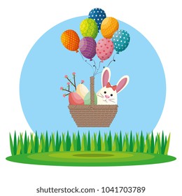 cute rabbit happy easter card
