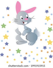 Cute Rabbit for happy easter day illustrations