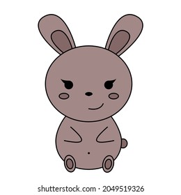cute rabbit or hare. children's drawing