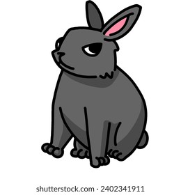 cute rabbit hare transparent background vector illustration