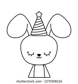 cute rabbit with hat party