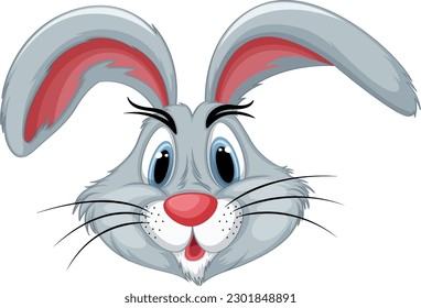 Cabeza de conejo en forma de caricatura