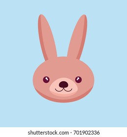 cute rabbit head cartoon vector