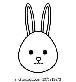 Cute Rabbit Head Character Stock Vector (Royalty Free) 1071913673 ...