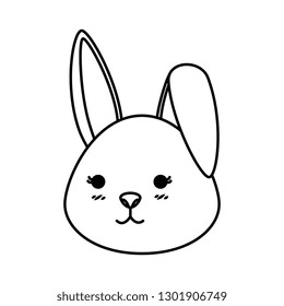 Cute Rabbit Head Character Stock Vector (Royalty Free) 1301906749 ...