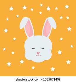 cute rabbit head character