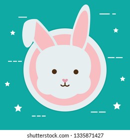 cute rabbit head character