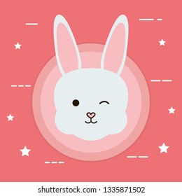 cute rabbit head character
