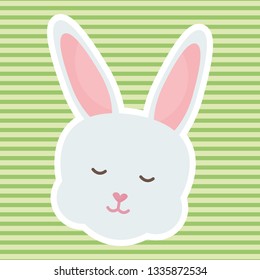 cute rabbit head character