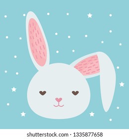 cute rabbit head character