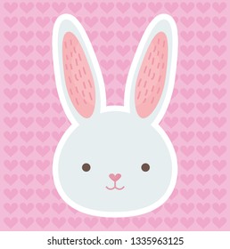 cute rabbit head character