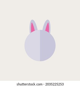 Cute rabbit head character, Flat design vector illustration.