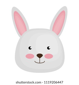 cute rabbit head character icon