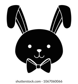 cute rabbit head easter celebration