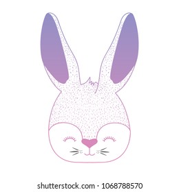 cute rabbit head easter celebration