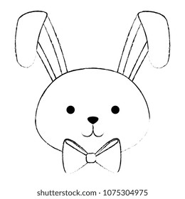 cute rabbit head easter celebration