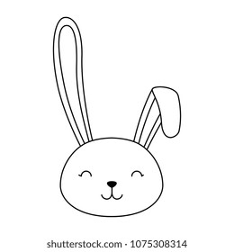 cute rabbit head easter celebration
