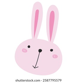 cute rabbit head kawaii character vector illustartion design