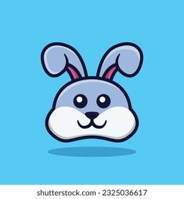 Cute Rabbit Head Vector Illustration