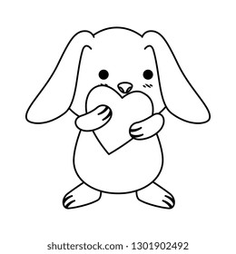 cute rabbit with heart love