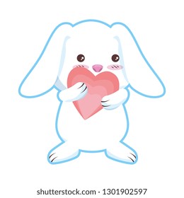 cute rabbit with heart love